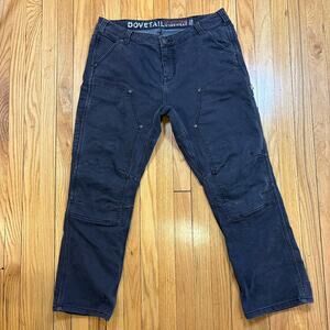 Dovetail Workwear Pants Women 18 Black Britt Utility Double Knee Thermal Denim